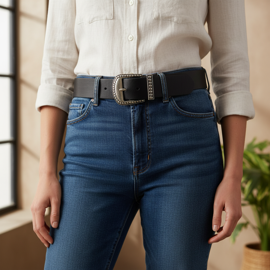 Leather Belt Man Woman Model Isolotto cm 5