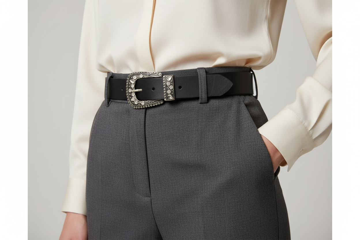 Woman Leather Belt Model Vingone cm 4