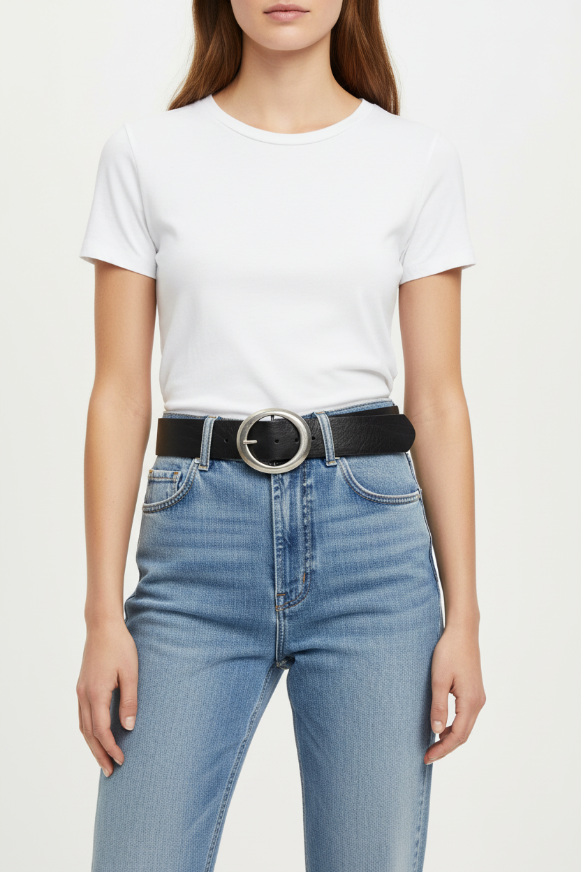 Leather Belt Woman Model Brozzi 6 cm