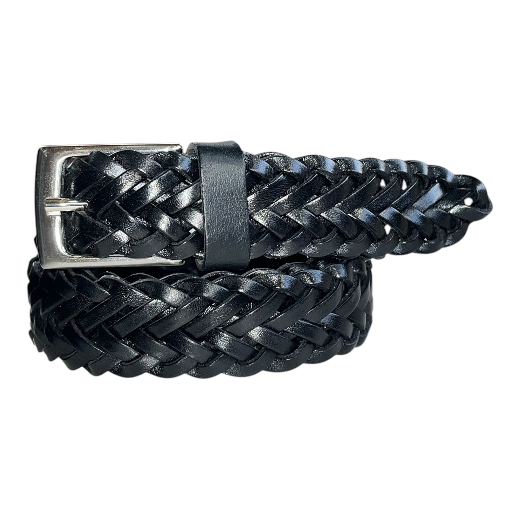 Cintura in Cuoio Intrecciata a Mano Modello Spiga cm 3