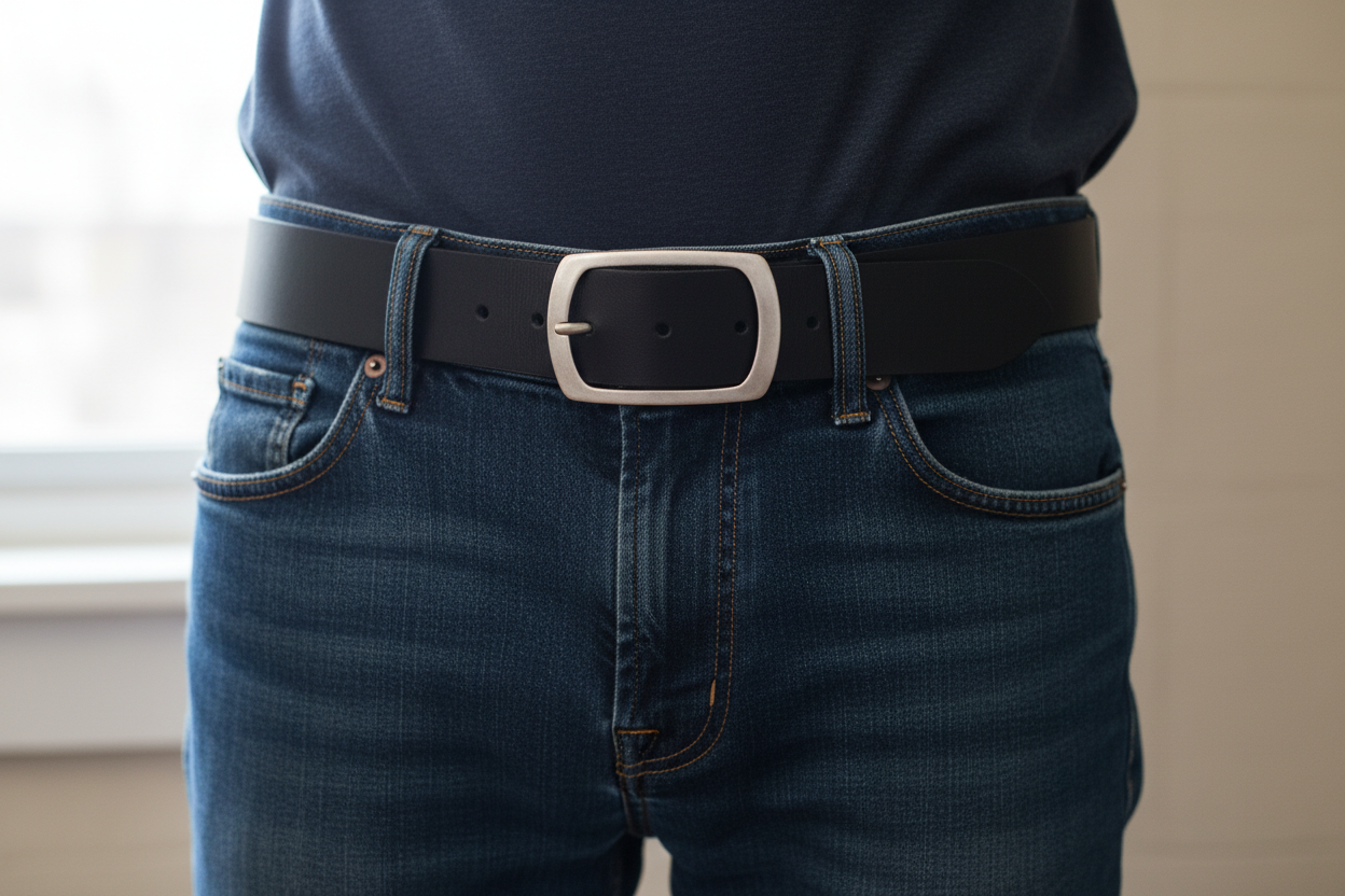 Leather Belt for Men and Women Model Capraia 4 cm