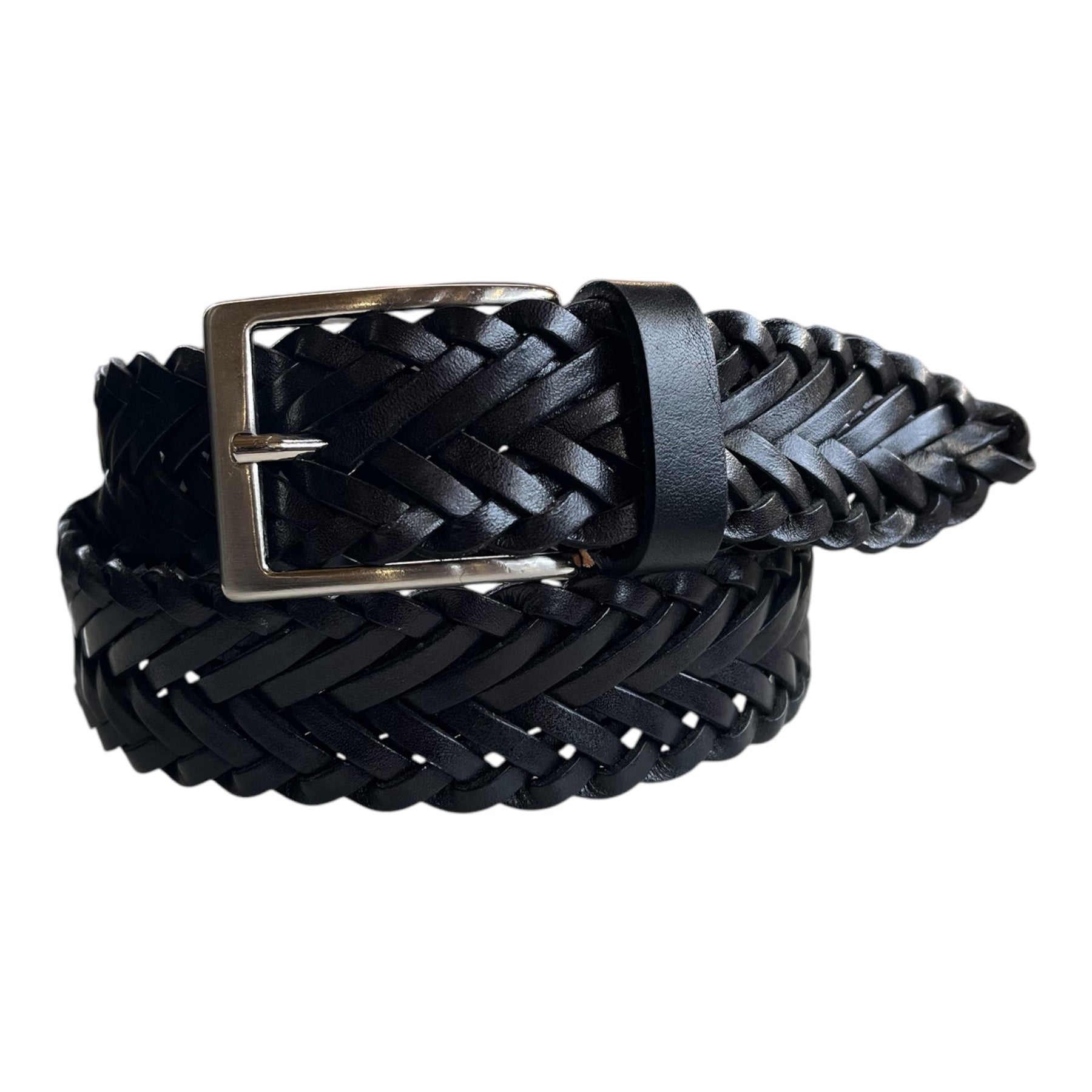 Cintura in Cuoio Intrecciata a Mano Modello Spiga cm 3.5