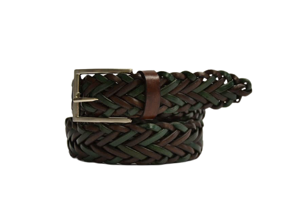 Hand Woven Leather Belt for Men and Women, Spiga model 3.5 cm
