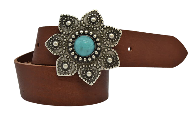 Cintura in Cuoio Modello Fiore cm 4