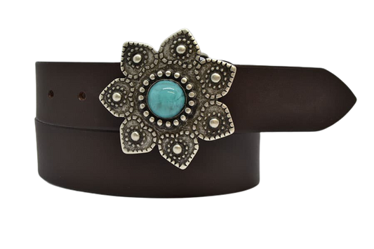 Cintura in Cuoio Modello Fiore cm 4