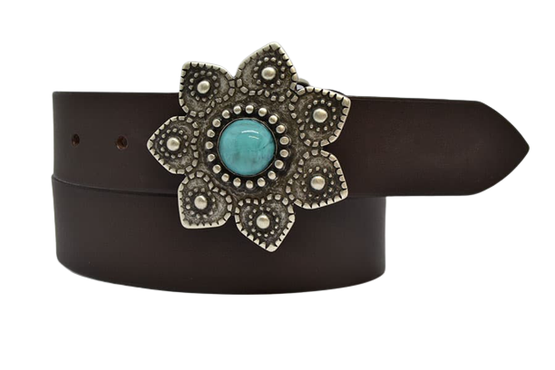 Cintura in Cuoio Modello Fiore cm 4