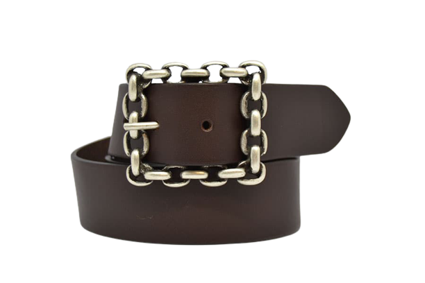 Leather Belt for Men and Women Model Chain 4 cm