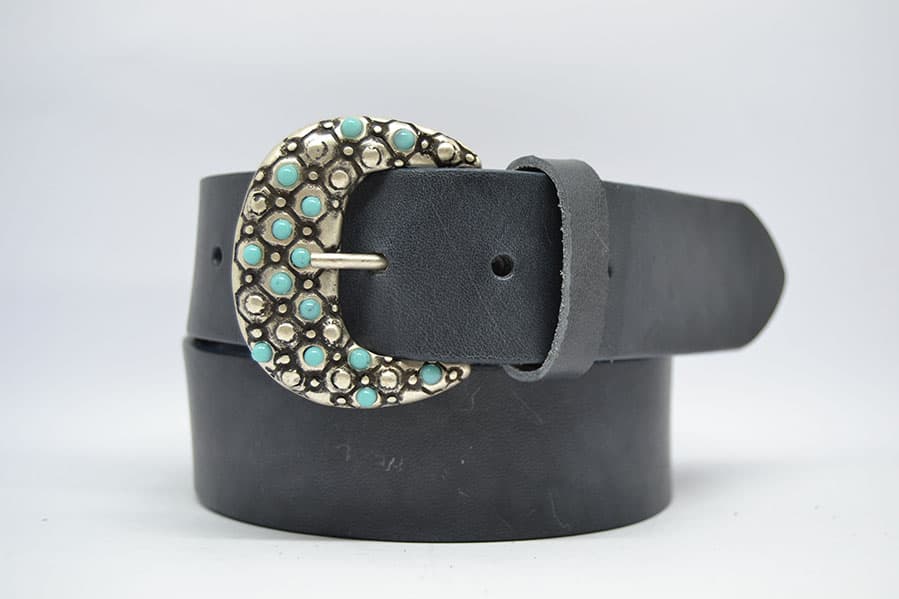Woman Leather Belt Turquoise Model 4 cm