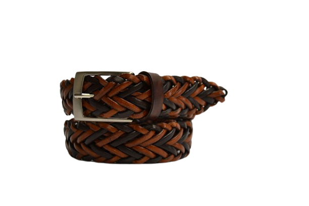 Hand Woven Leather Belt for Men and Women, Spiga model 3.5 cm