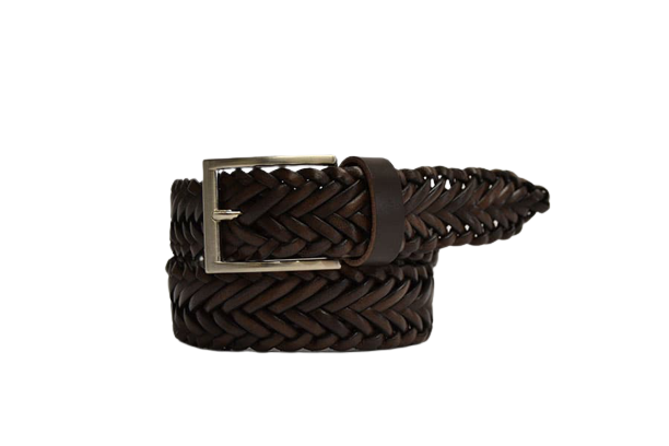 Hand Woven Leather Belt for Men and Women, Spiga model 3.5 cm