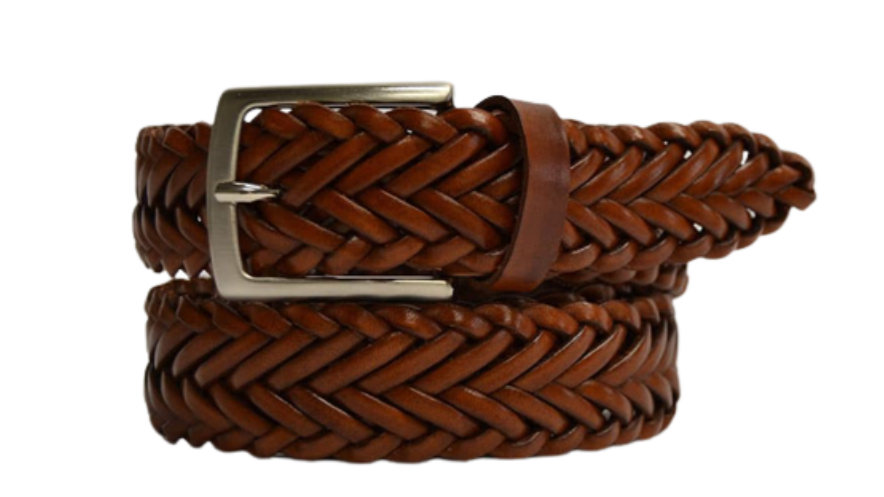 Hand Woven Leather Belt for Men and Women, Spiga model 3.5 cm