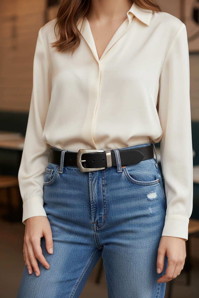 Cintura in Cuoio Modello Pax cm 3