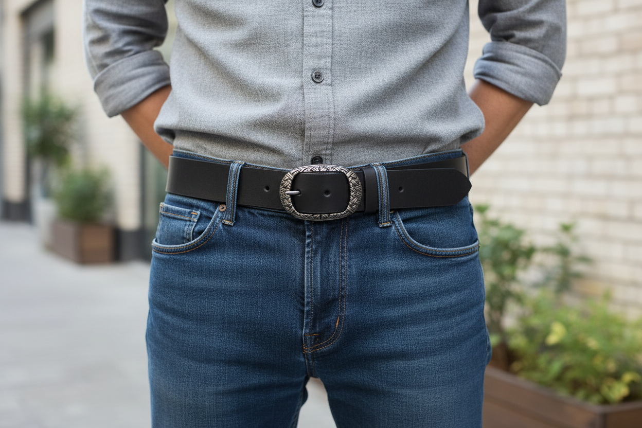 Leather Belt for Men and Women Model Signa 3.5 cm
