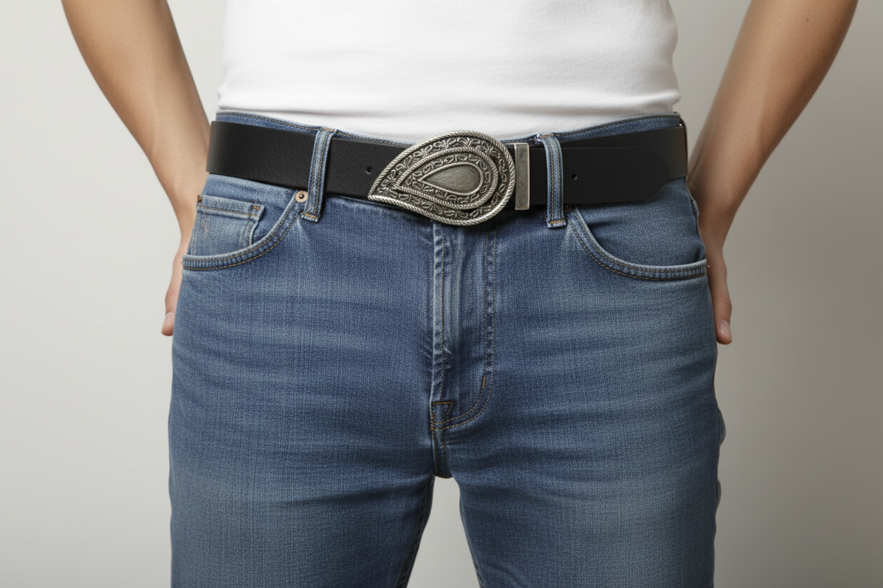 Leather Belt for Men and Women Model Carcheri 4 cm