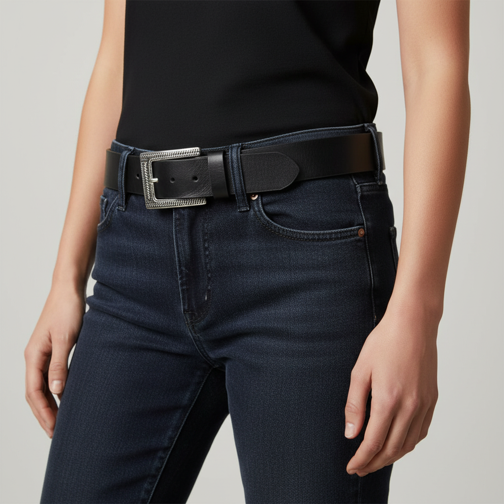 Cintura in Cuoio Modello Soffiano cm 4