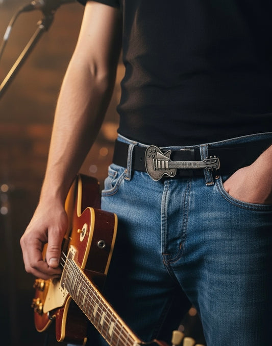 Cintura in Cuoio Uomo e Donna Modello Chitarra  cm 4 - La Bottega Della Cintura