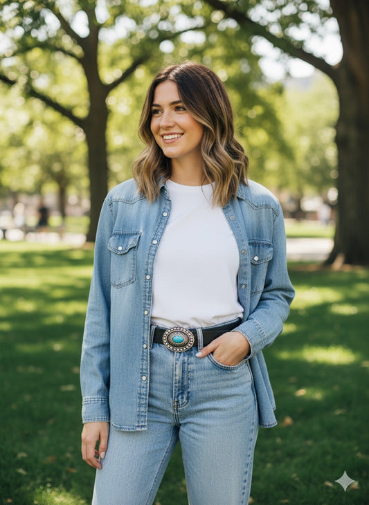 Cintura in Cuoio Uomo e Donna Modello Perlata cm 4 - La Bottega Della Cintura