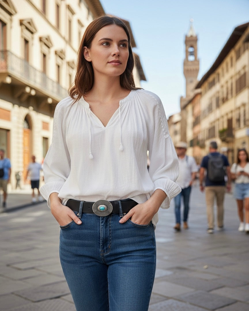 Leather belt for men and women Malta model cm 4