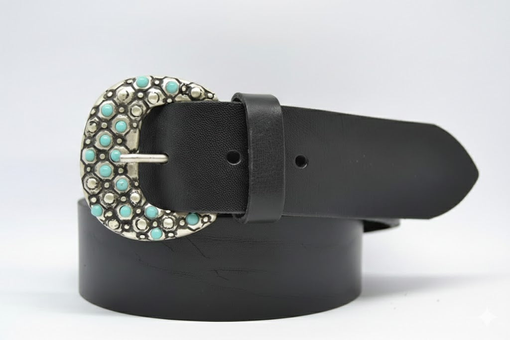 Cintura in Cuoio Modello Turchese cm 4 - La Bottega Della Cintura