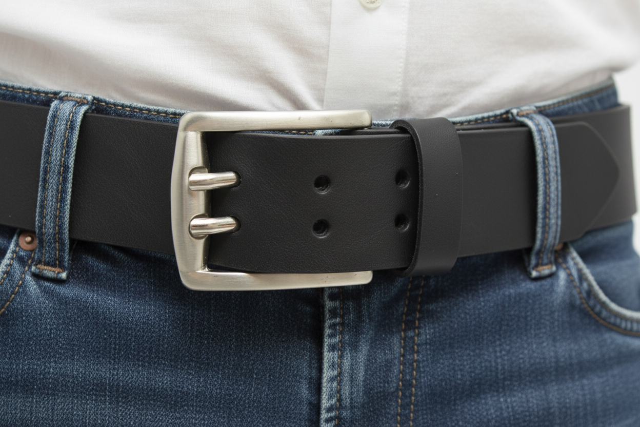 doppio ardiglione nera indossata uomo 