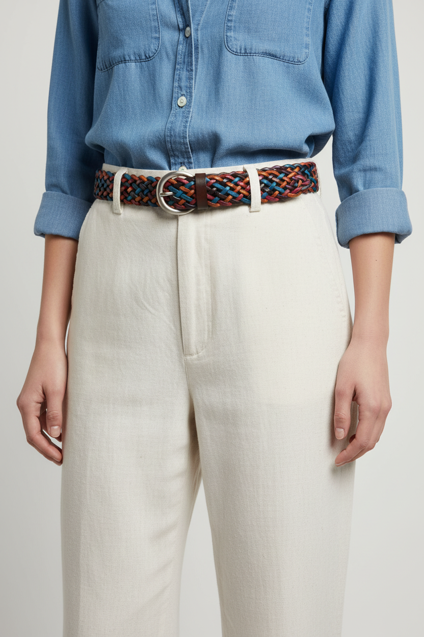 Hand Woven Belt for Men and Women Model Marine Wave 3.5 cm