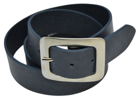 Leather Belt for Men and Women Model Morgan Silver 4 cm