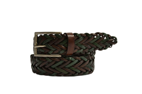 Hand Woven Leather Belt for Men and Women, Spiga model 3.5 cm