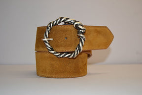 Woman Suede Leather Belt Model Rosalia 5 cm