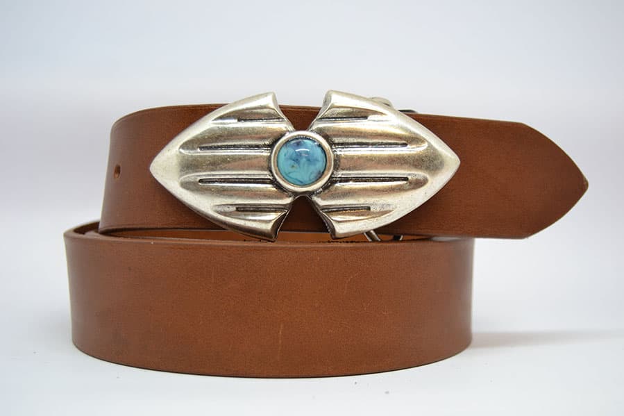 Woman Leather Belt Model Saturno 4 cm