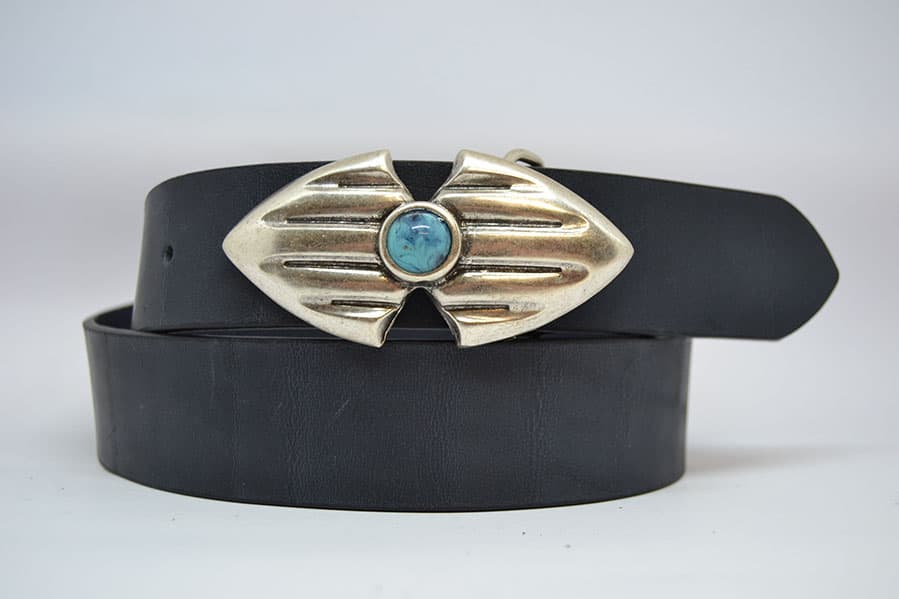 Woman Leather Belt Model Saturno 4 cm