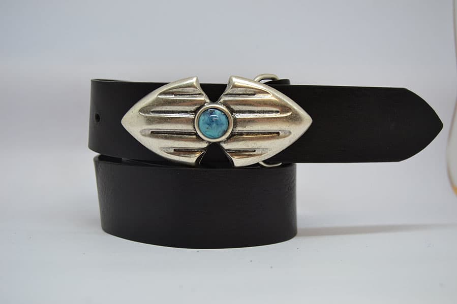 Woman Leather Belt Model Saturno 4 cm