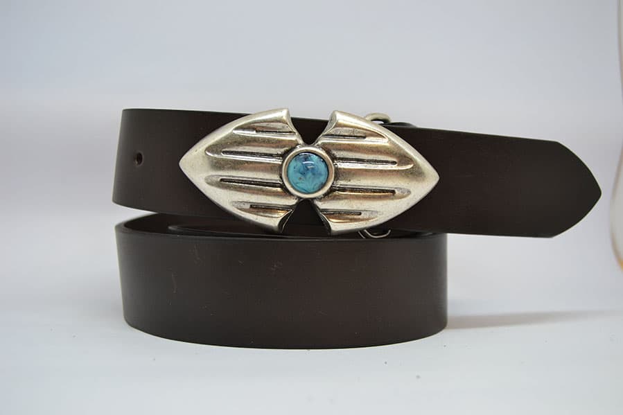 Woman Leather Belt Model Saturno 4 cm