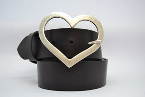 Cintura in Cuoio Modello Cuore cm 4