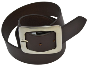 Leather Belt for Men and Women Model Morgan Silver 4 cm