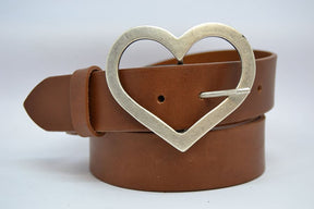 Cintura in Cuoio Modello Cuore cm 4
