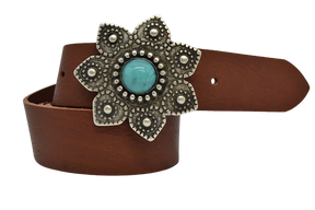 Cintura in Cuoio  Modello Fiore cm 4