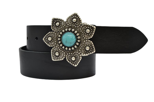 Cintura in Cuoio  Modello Fiore cm 4