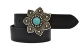 Cintura in Cuoio  Modello Fiore cm 4