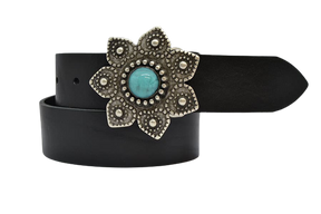 Cintura in Cuoio  Modello Fiore cm 4