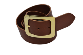 Leather Belt for Men and Women Model Morgan Gold 4 cm