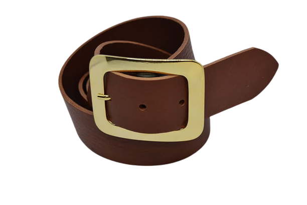Leather Belt for Men and Women Model Morgan Gold 4 cm