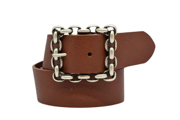 Leather Belt for Men and Women Model Chain 4 cm