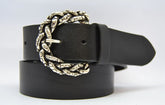Cintura in Cuoio Modello Spinato cm 4