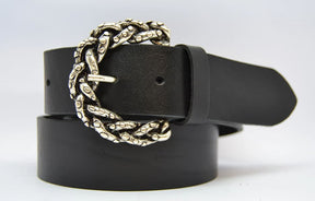 Cintura in Cuoio Modello Spinato cm 4