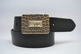 Leather Belt for Men and Women Model Plate 4 cm