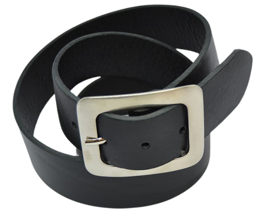 Leather Belt for Men and Women Model Morgan Silver 4 cm