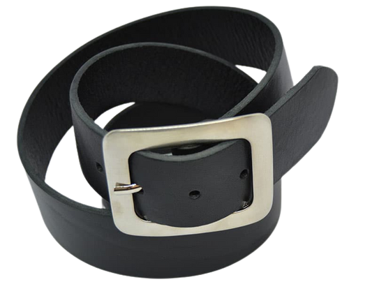 Cintura in Cuoio Uomo e Donna Modello Morgan Argento cm 4