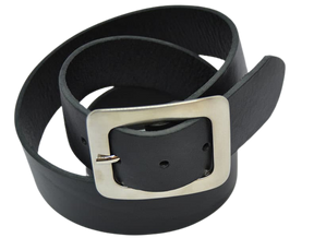 Leather Belt for Men and Women Model Morgan Silver 4 cm