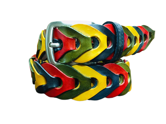 Man and Woman Hand Woven Belt, Pear Model 3.5 cm