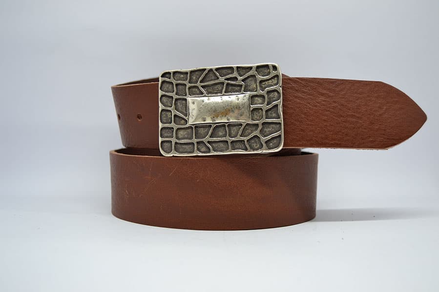 Cintura in Cuoio Uomo e Donna Modello Placca cm 4